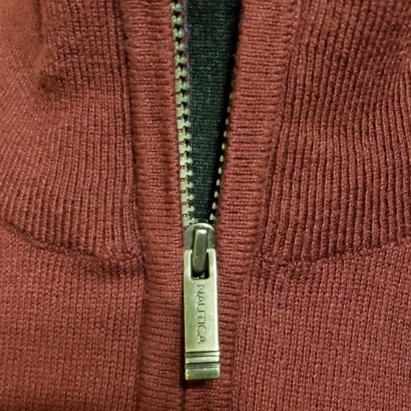 Nautica lightweight burgandy striped sweater - Picture 3 of 5